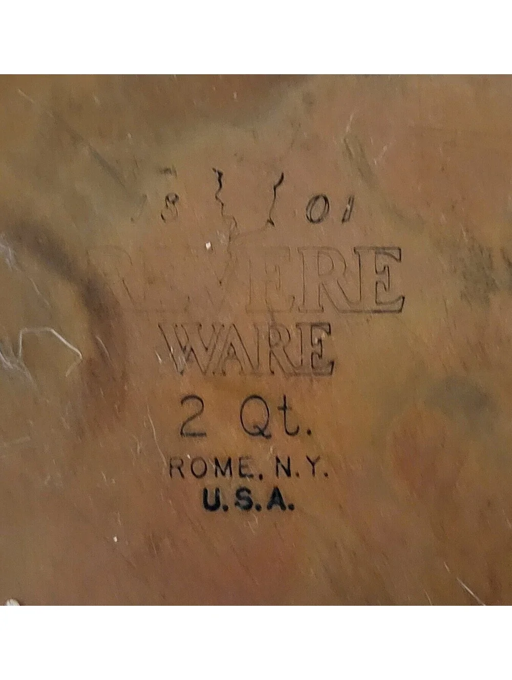 Vtg Revere Ware 2 Quart  Qt Copper Bottom Sauce Pan Pot Rome, NY USA *No Lid